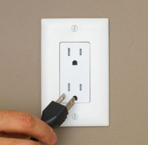 Electrical outlet installation.